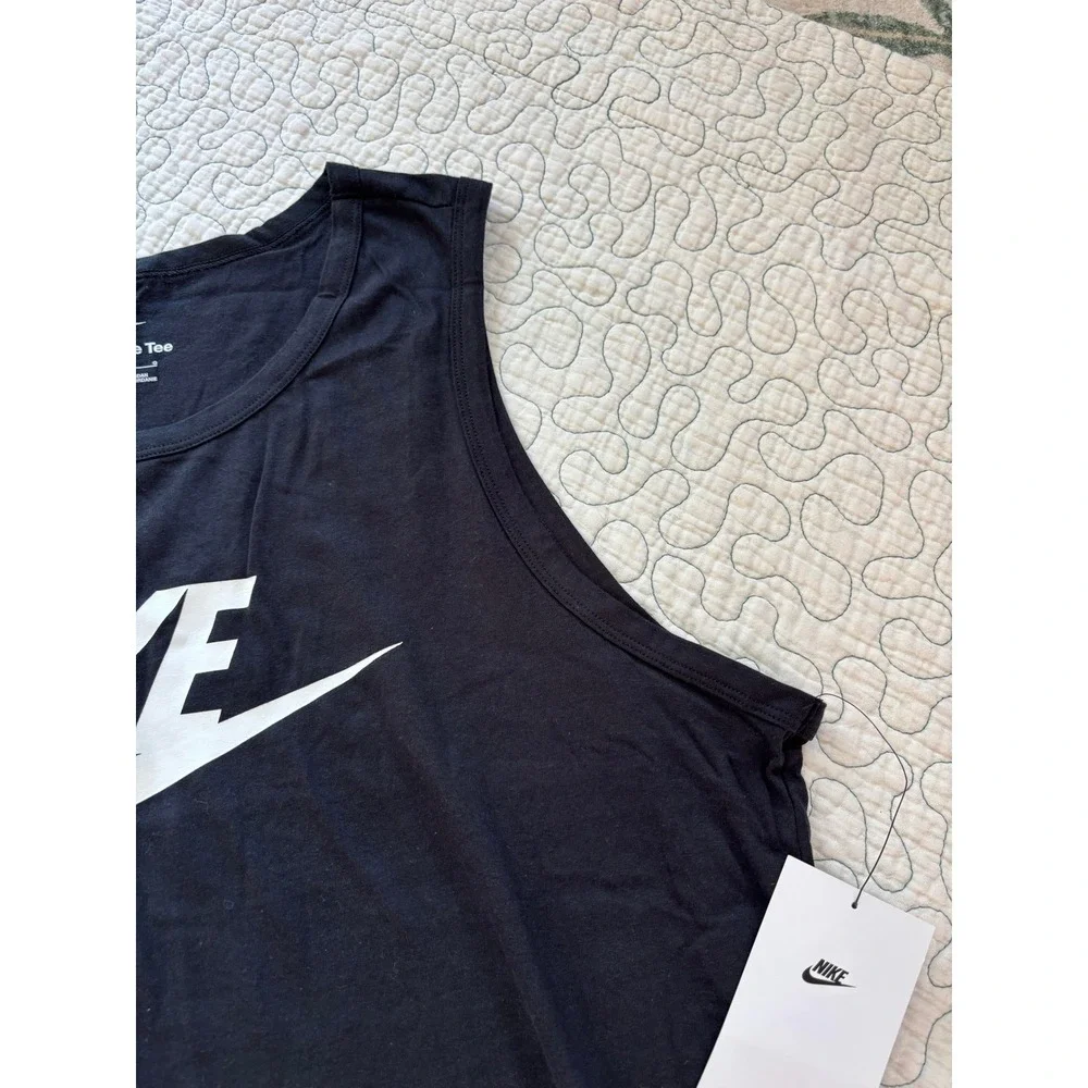 Nike Sportswear Futura Logo Tank Top Mens Large Black White